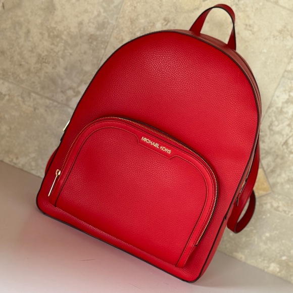 Michael Kors Jaycee Large Backpack Bright Red - Picture 5 of 14